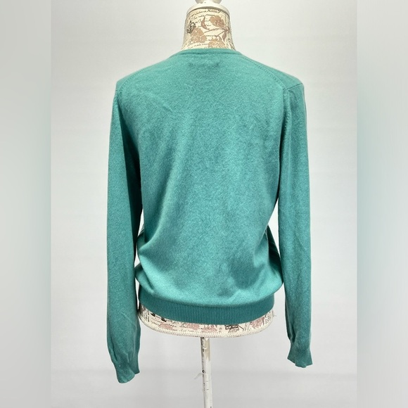 CHARTER CLUB Aqua blue 💯 Cashmere crew‎ neck sweater size M - Picture 7 of 12